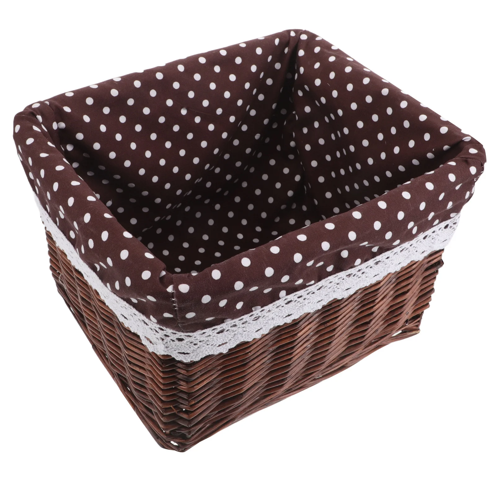 

Wicker Storage Basket Woven Bin Organizer for Shelves Clothes Sundries Natural Material Sturdy Design Multiscene Usage