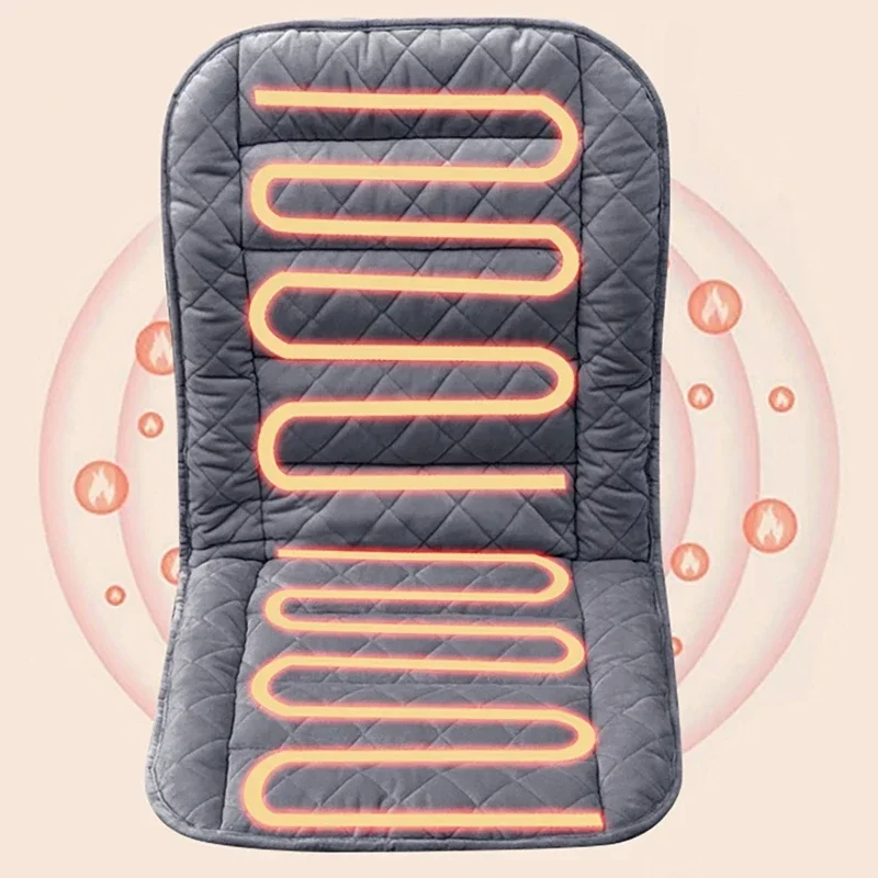 Heating Pad Backrest Office Chair Cushion USB Integrated Back Heated Seat 3 Speed Temperature Warm Comfortable Winter Seat Mat