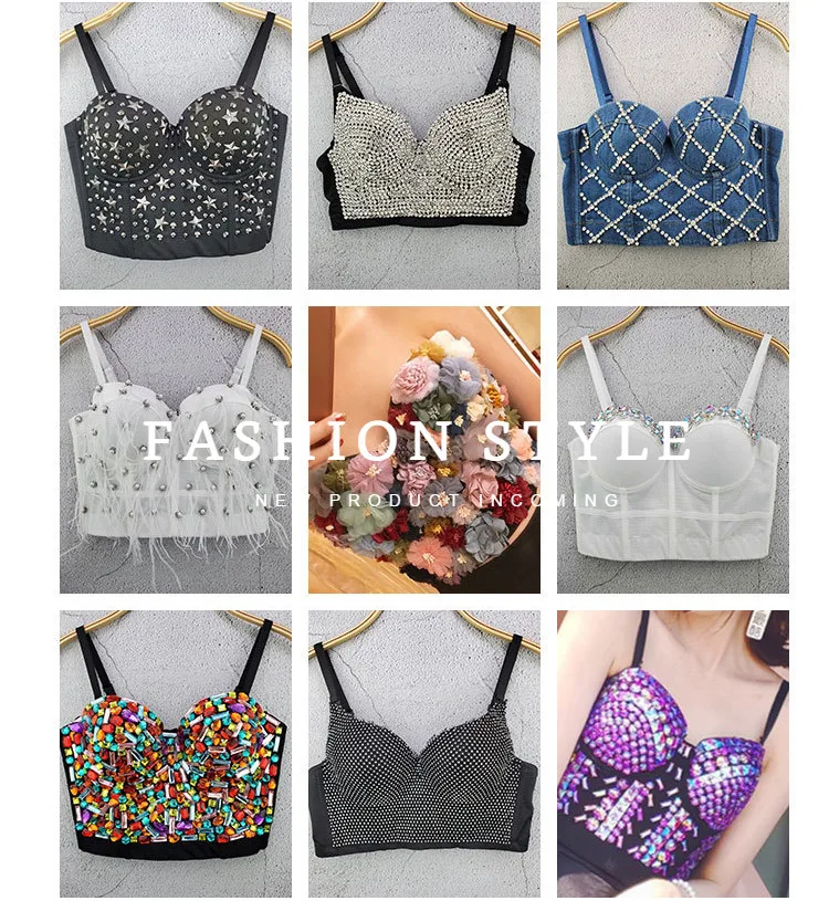 J740 Dropship Beautiful Bras For Girls Women's Clothing Sweet Memory Strapless Embroidered Corset Nightclub Dance Versatile