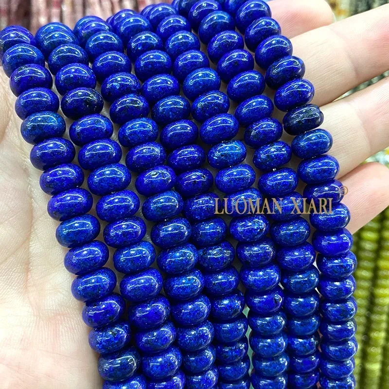 6x10MM Abacus Natuursteen Lepidoliet Chalcedoon Losse Rondelle Spacer Kralen voor Sieraden Maken DIY Armband Bedels accessoires