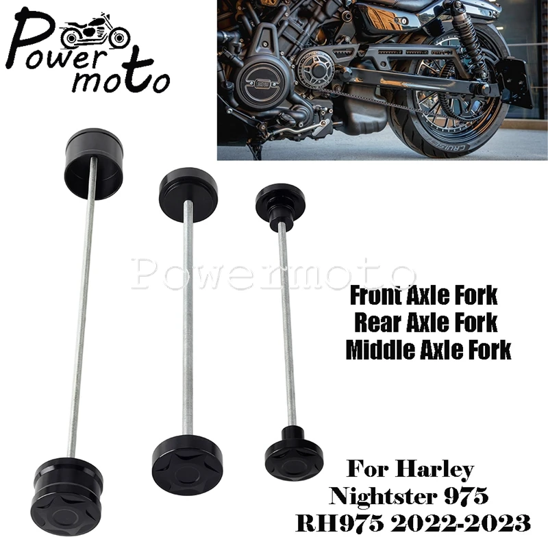 

For Harley Nightster 975 RH975 2022-2023 Motorcycle Front Rear Middle Axle Fork Nut Crash Slider Caps Wheel Falling Protector