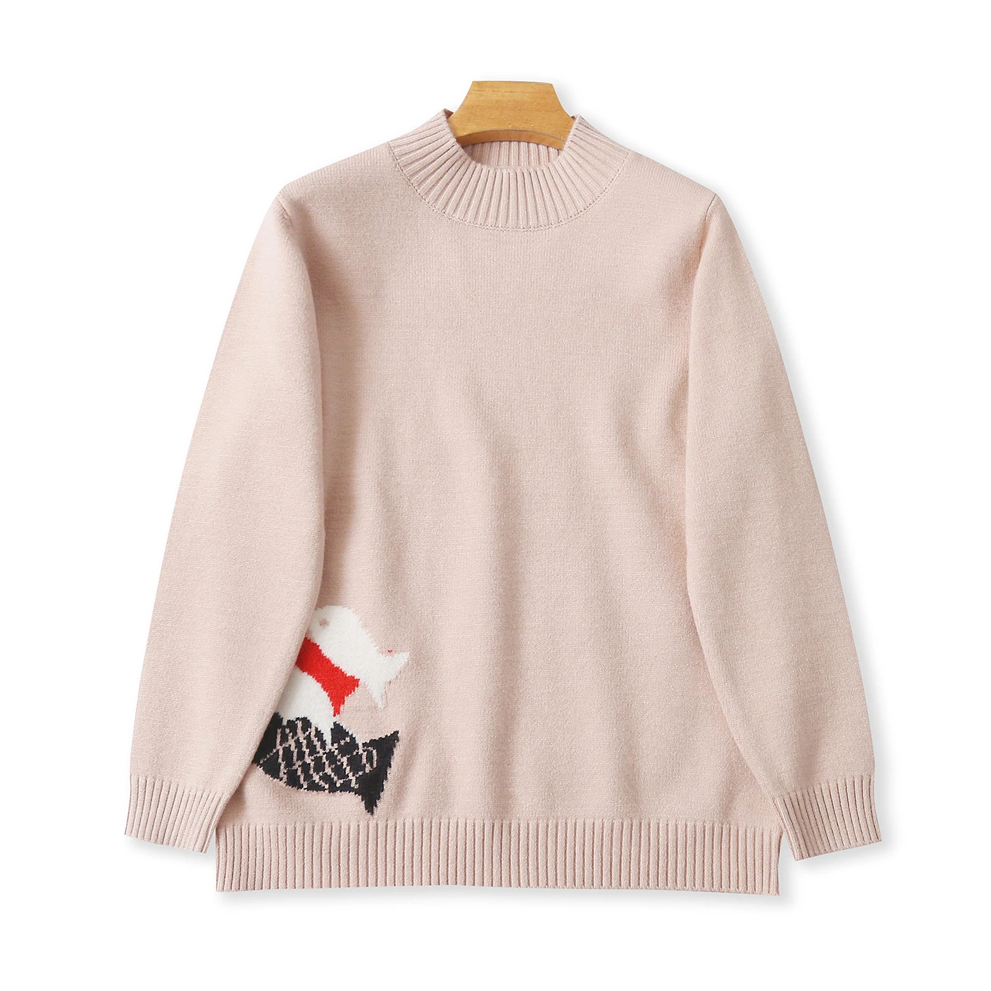 Cartoon Fi Long Sve Sweater Faionable Loose Neline Knitwear for Women Autumn Winter New Sle f High round Ne P...