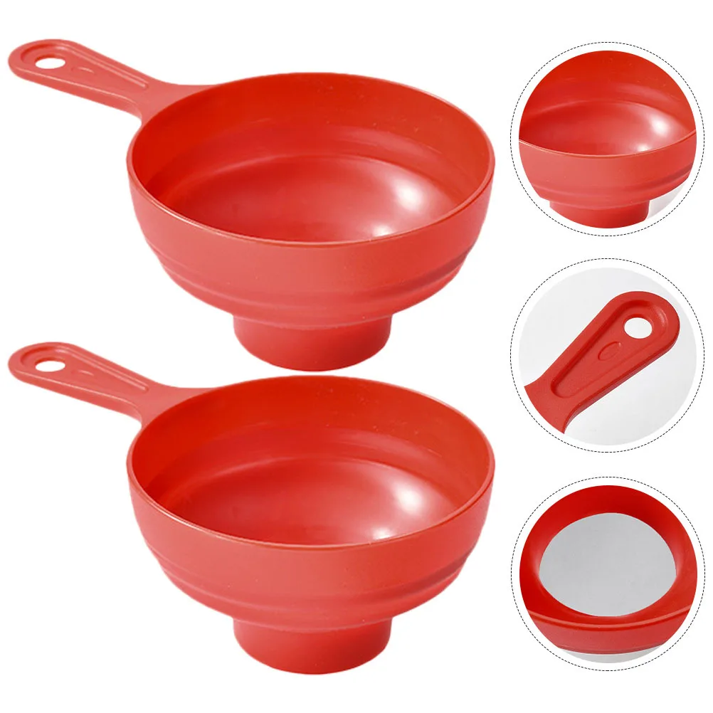 

2pcs Jam Plastic Kitchen Funnel For Oil Wine Sauce Transfer Wide Mouth Canning Funnel Filling Tool For Bottles Jars Liquids