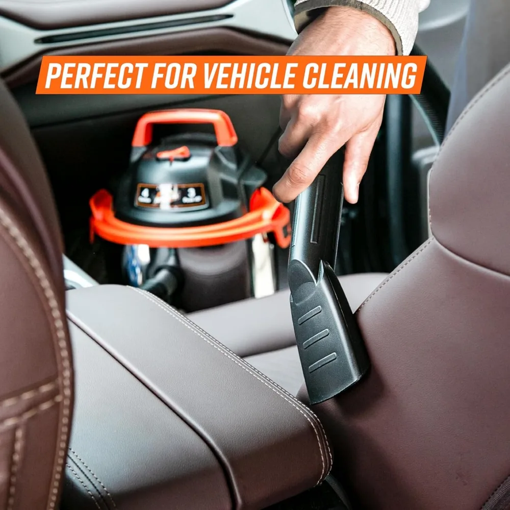 Aspiradora en seco y húmedo de 4 galones con motor de 3 HP, depósito de acero inoxidable, función de soplador y 10 accesorios