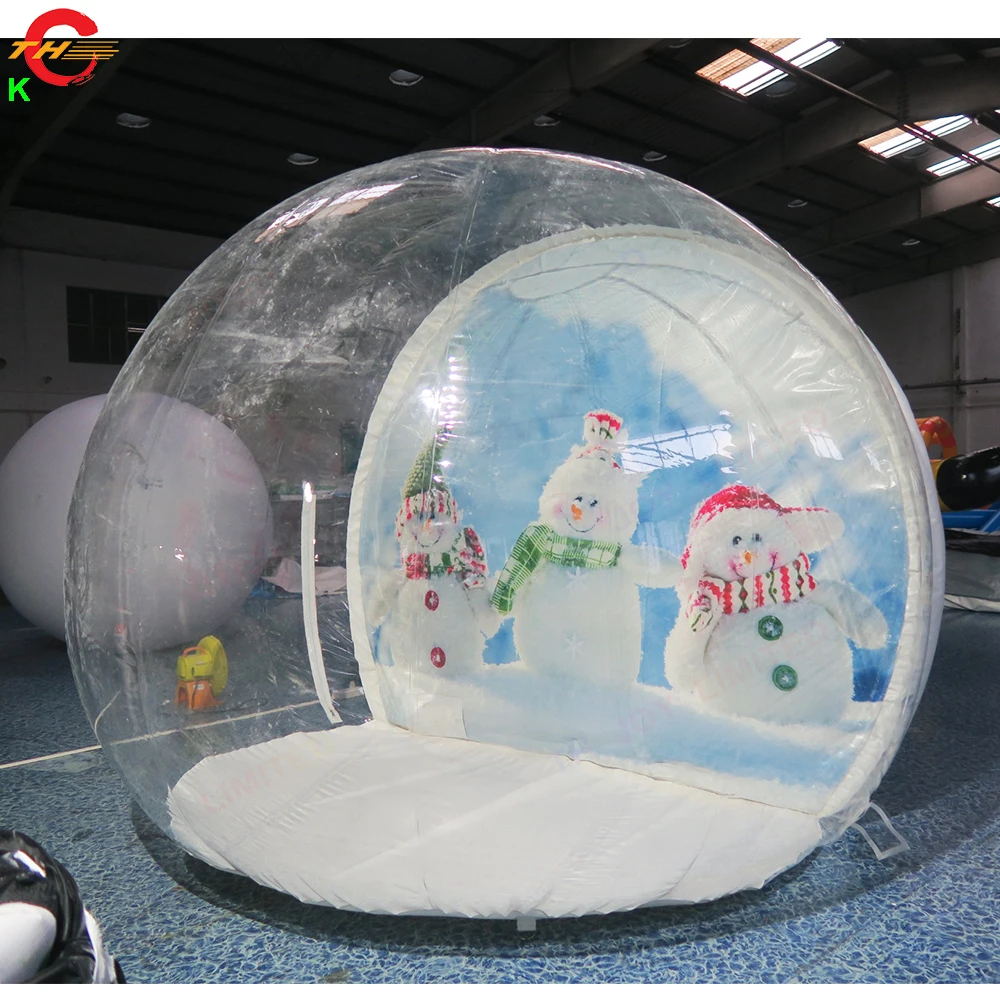 Tenda gonfiabile trasparente della bolla del muro di fondo della fase del globo di neve gonfiabile personalizzato di trasporto veloce per Natale