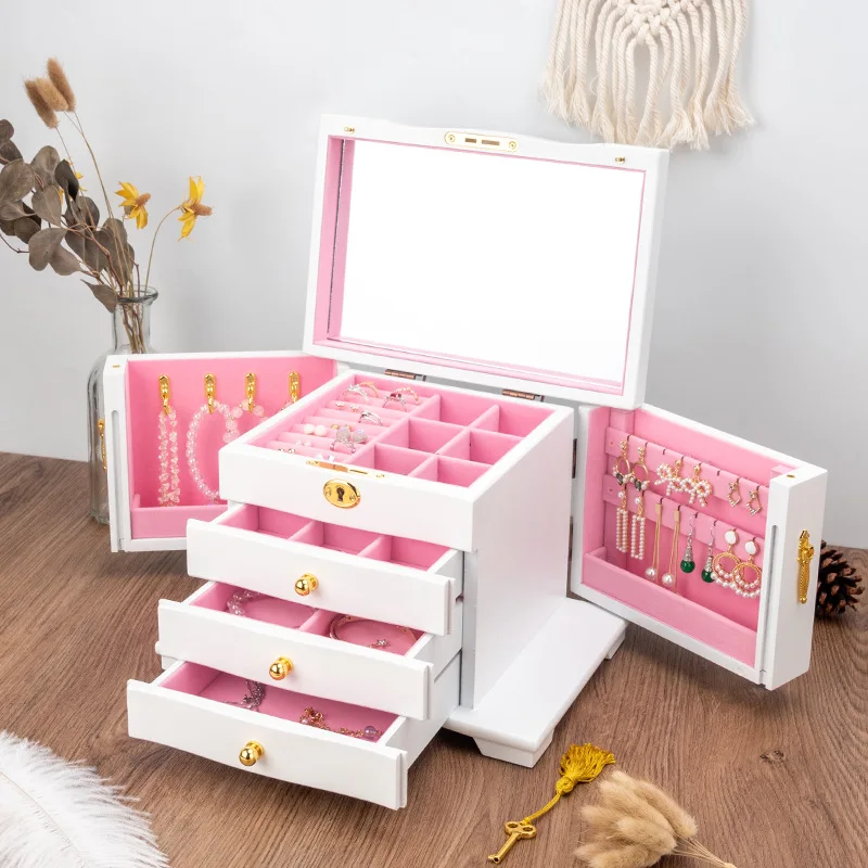Box Multi-layer Large Capacity Drawer Necklace Earrings Ring Stud Earrings Jewelry Box Organizing Jewelry Storage Box