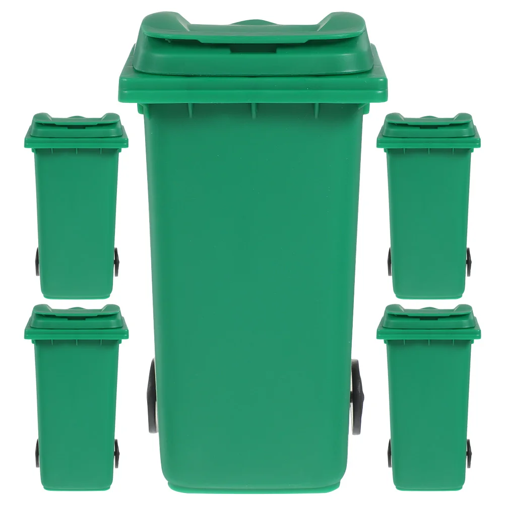 5pcs Multi-function Mini Desktop Trash Can Desktop Waste Bucket Office Table Waste Can