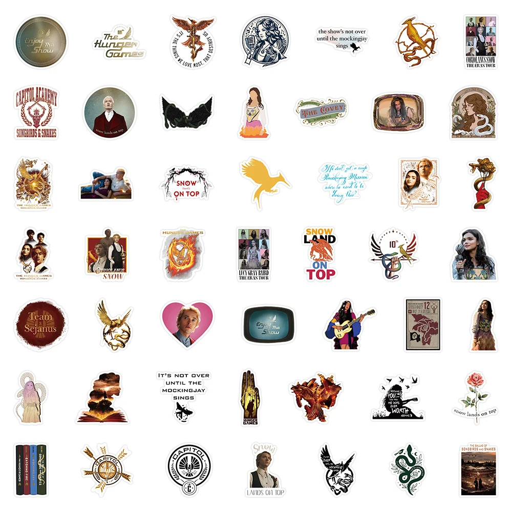10/30/50pcs Classic The Hunger Games The Ballad of Songbirds & Snakes Movie Stickers Cool Cartoon Waterproof Decals Kid Toy Gift