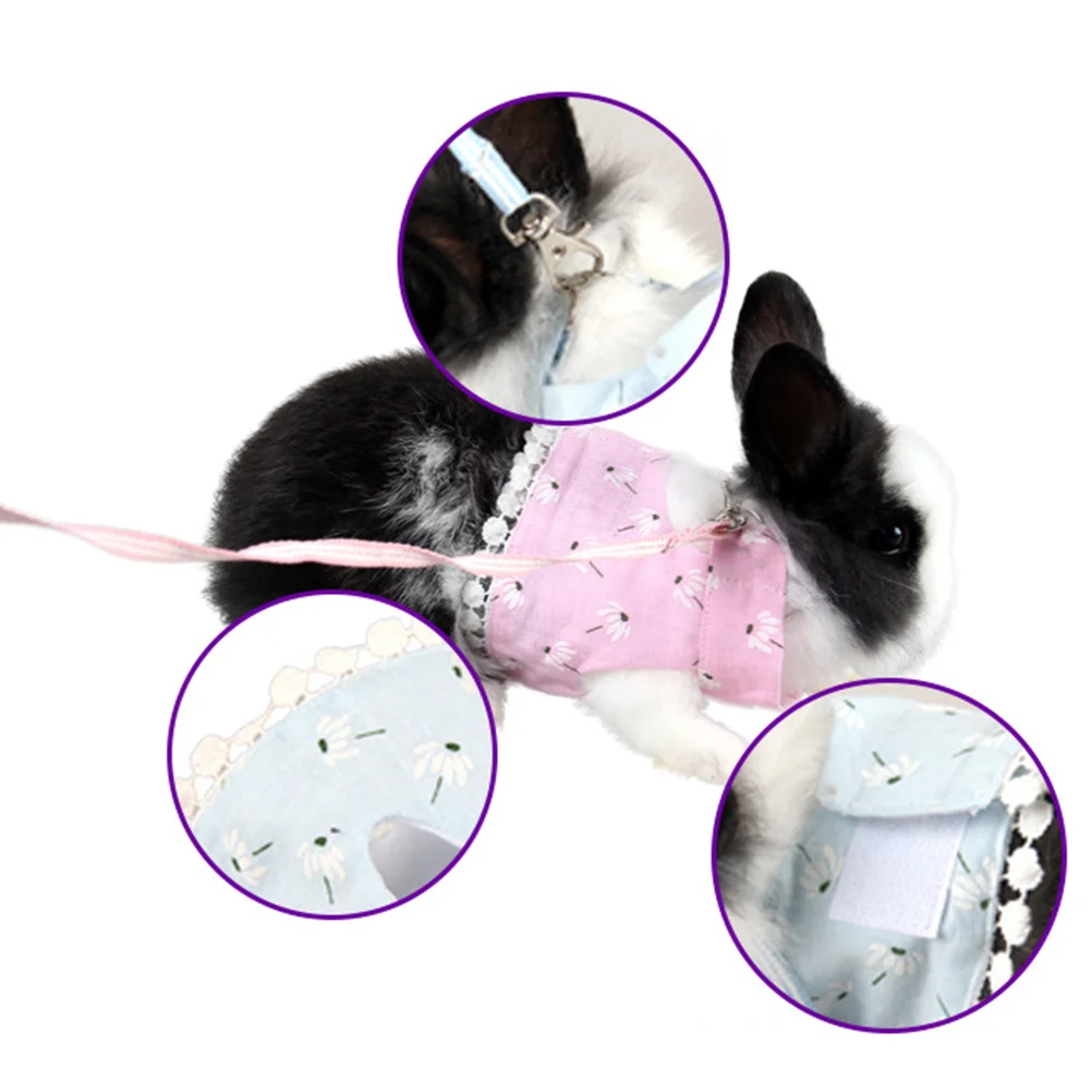 

Adjustable Small Harness Traction Rope For Rabbit Kitten Puppy Guinea Pig Squirrel Hedgehog Blue Chest Strap Pet Supplies