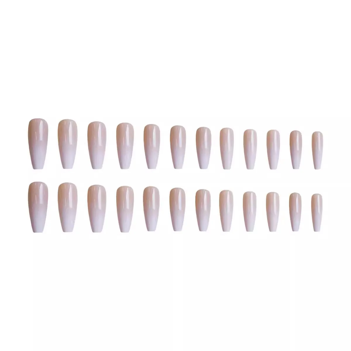 Nude Color Fake Nails Long Coffin Press on Nails Gradient Color False Nails Tips Gentle Wearable Manicure for Women Girls