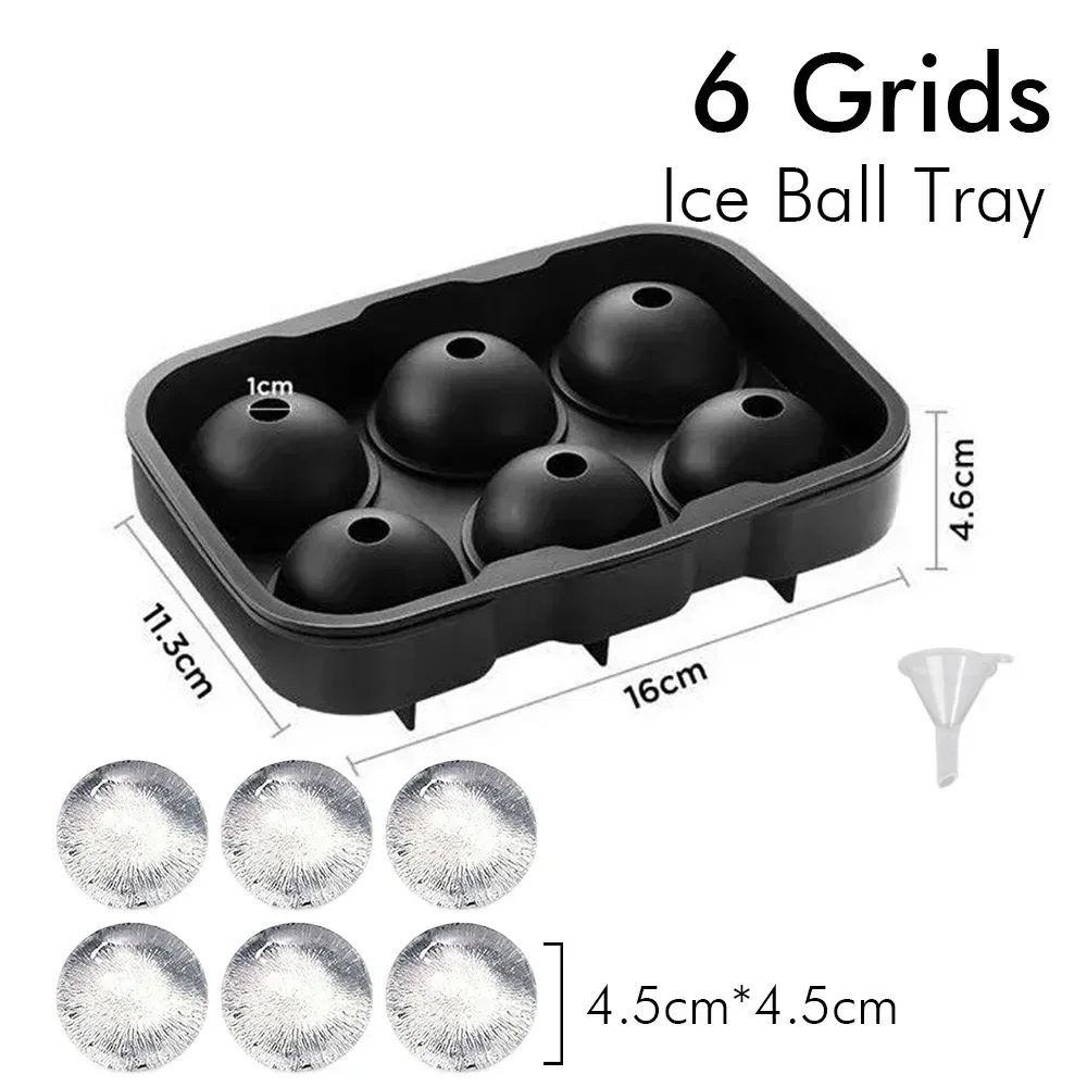 Eiswürfelschale, Silikon-Eisball-Gefrierschrankform, quadratischer Eiswürfelbereiter mit Deckel, 4/6/8 Gitter für Whiskey, Cocktail, Kaffeezubehör