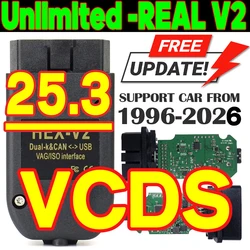 Popolare REALE V2 HEX V2 Interfaccia VAG COM Aggiornamento 24.7 PER VW Per AUDI Skoda Seat Multi-Lingua Auto Autocom Diagnostica VCDS Strumento