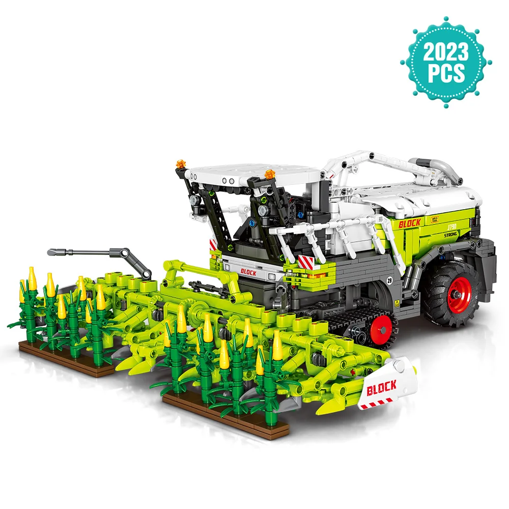 2023PCS Corn Tractor Harvester Building Block Kits, City Truck Farm Construction Vehicles Set Toys for Adults Boys Girls