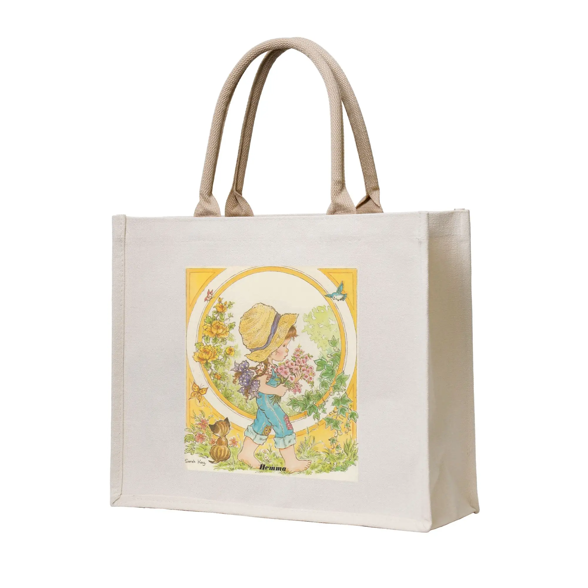 Sarah Kay Girl Einkaufstaschen aus Segeltuch, faltbare Tragetasche für Mädchen, Schultertasche, Reisehandtasche