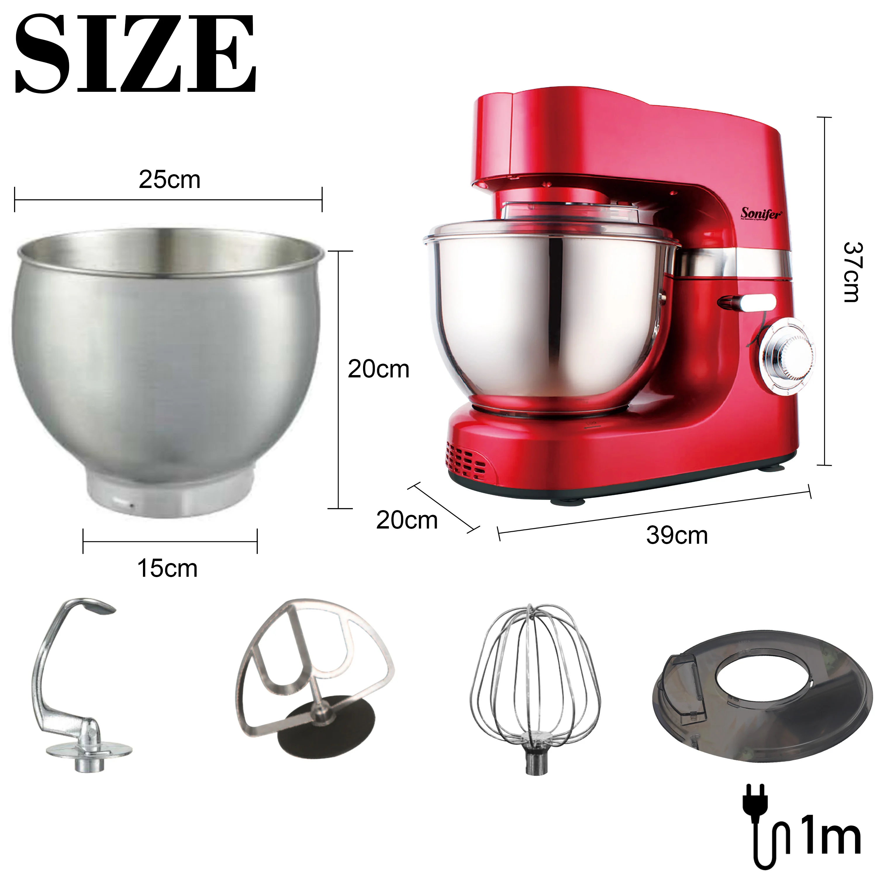 Mikser na stojaku profesjonalny pomoc kuchenna Chef Machine 1200W Blender do żywności Cream Whisk ciasto miksery z 7L Bowl Charm Sonifer