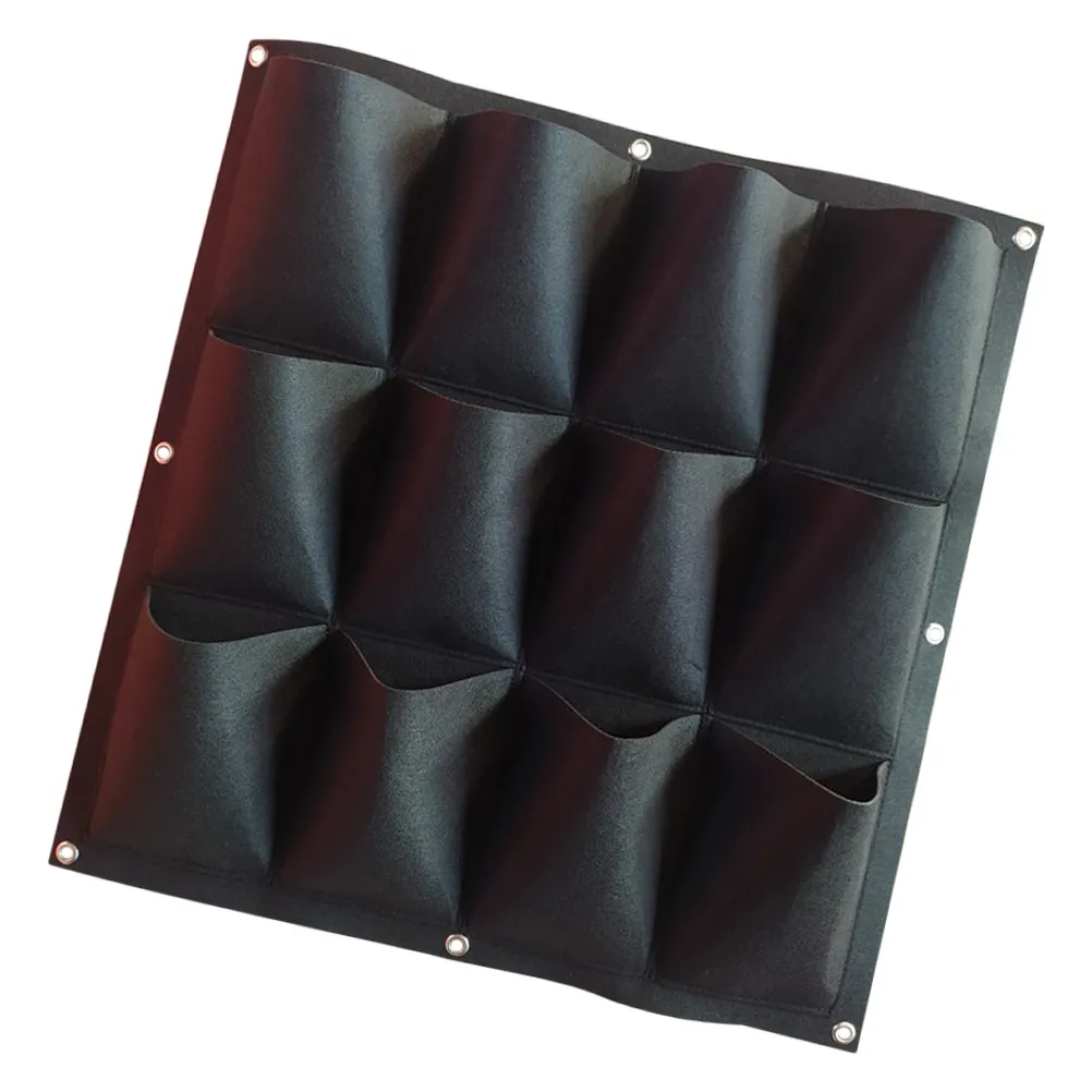 1Pcs Felt Wall Hanging Plant Bag 12-Pocket Vertical Growing System for Home Garden Space Saving Plant Container Outdoor Indoor