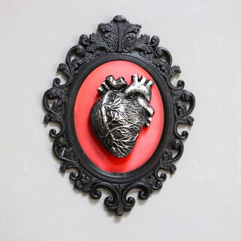 Framed human heart - anatomical human heart oddity - 3D Gothic Wall Art - oddities