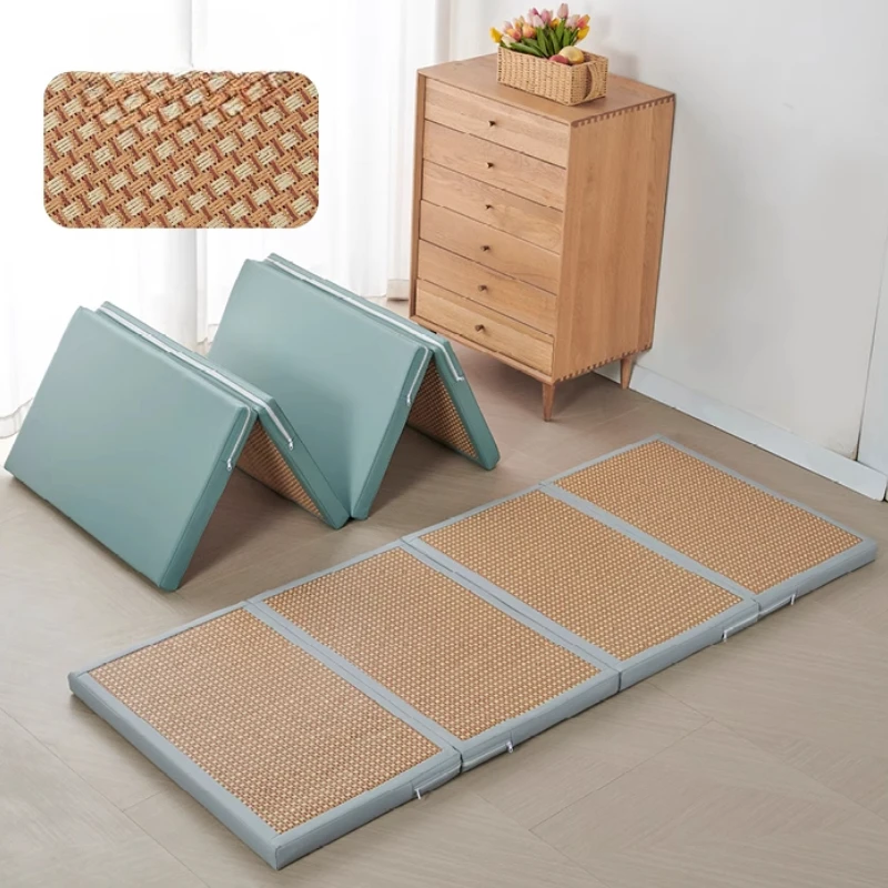 Japanese Tatami Mat Double-sided Sleeping Mats with Four Fold Design Bedroom Mattress Breathable Coconut Palm Sofa Mattress