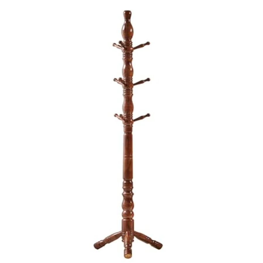 

Coat Rack Natural Wood Coat Racks with 3 Height Options and 9 Hooks Coat Tree Ease of Assembly Freestanding Hall Tree for Home/