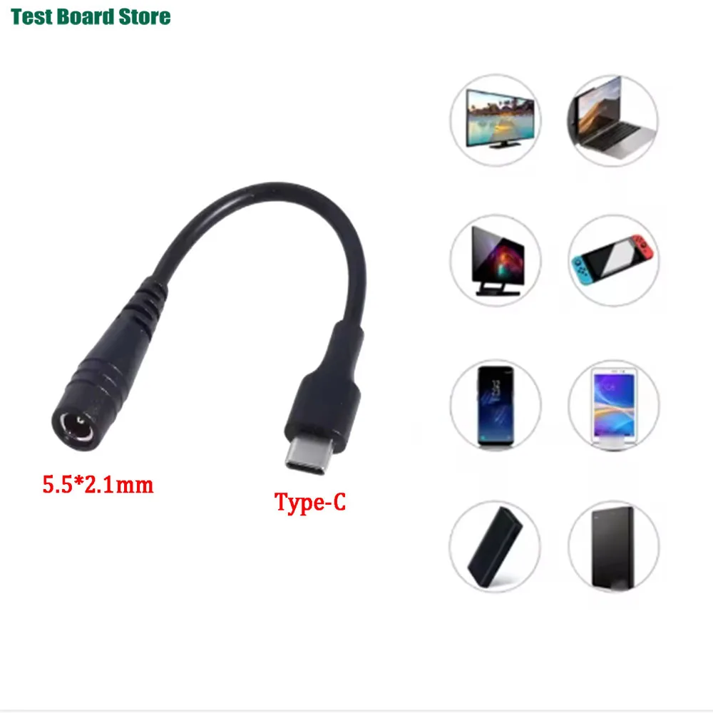 

1pcs DC Type-c Female To 5.5*2.1 Female Cables 5521 Power Jack DC Power Conector 5.5x2.1mm Adapter USB Type C Converter