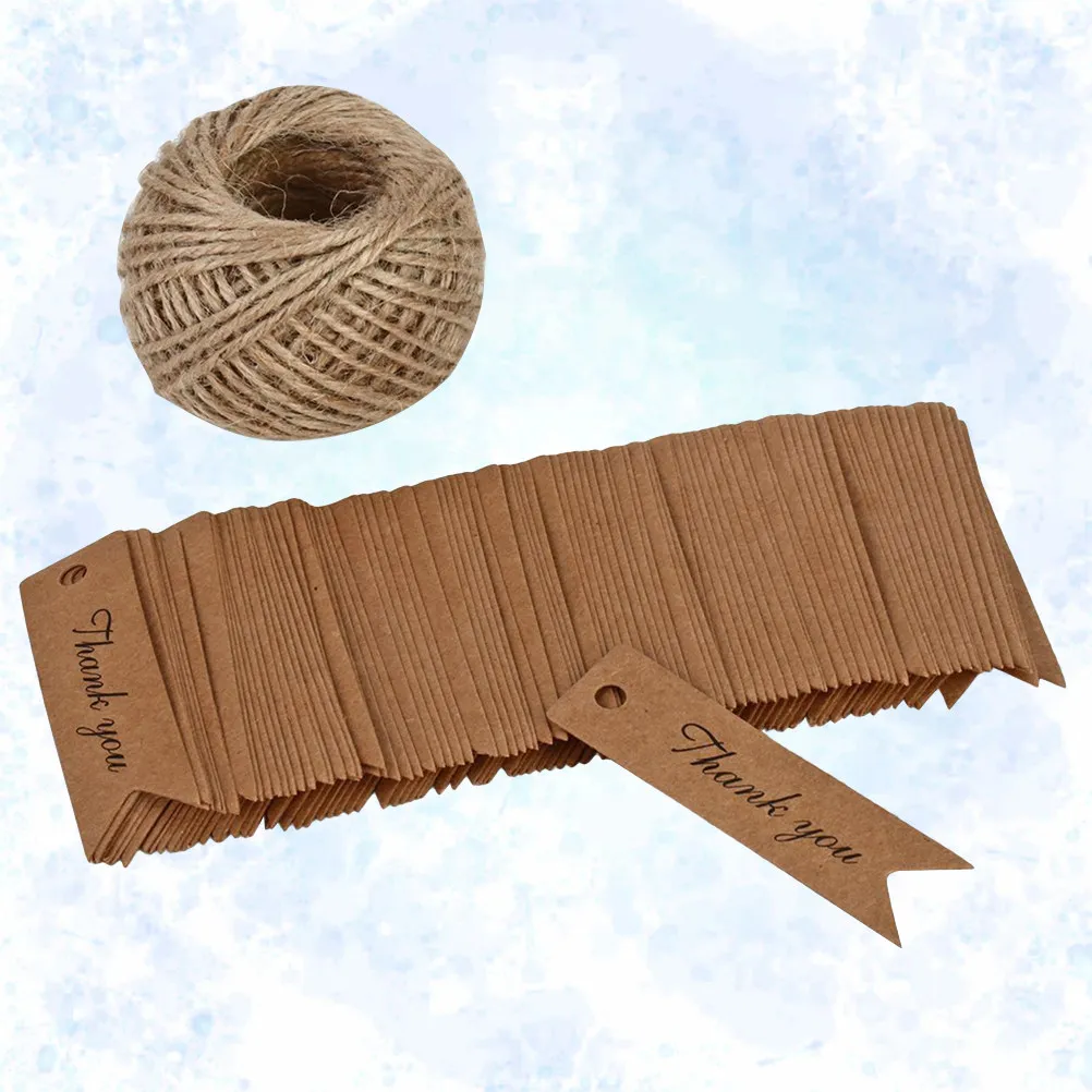 

100Pcs Kraft Paper Thank You Cards Fish Tail Gift Tags DIY Wedding Favor Party Tags Craft Paper Card Label Gift Tag