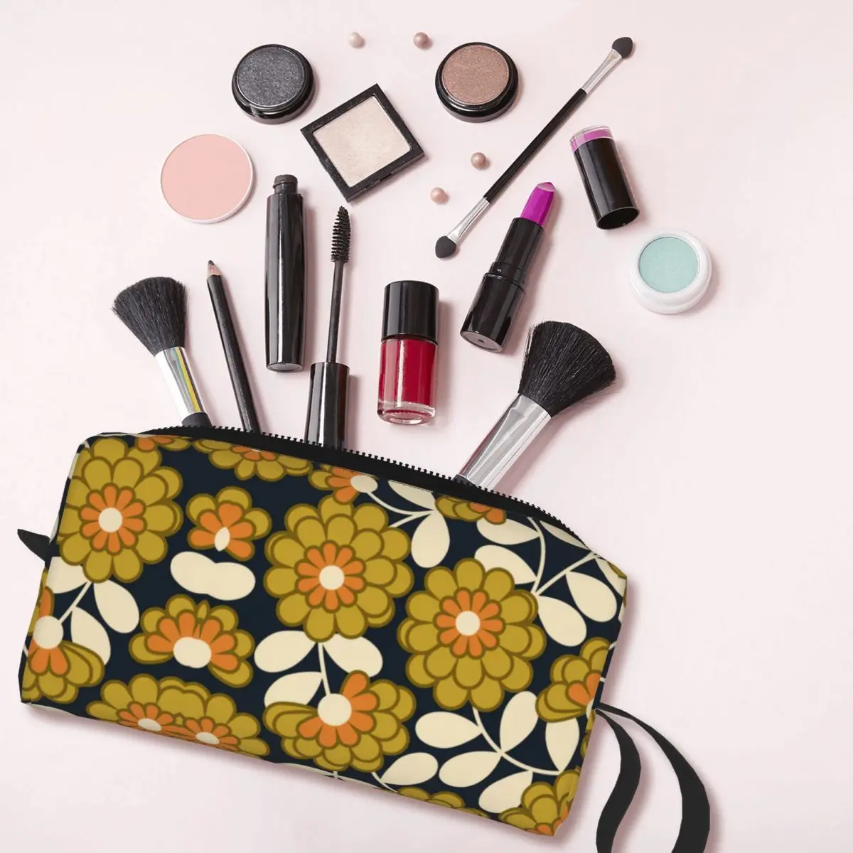 Custom Cute Home Orla Kiely Travel Toiletry Bag for Women Cosmetic Makeup Bag Beauty Storage Bags Dopp Kit Case Box Gifts