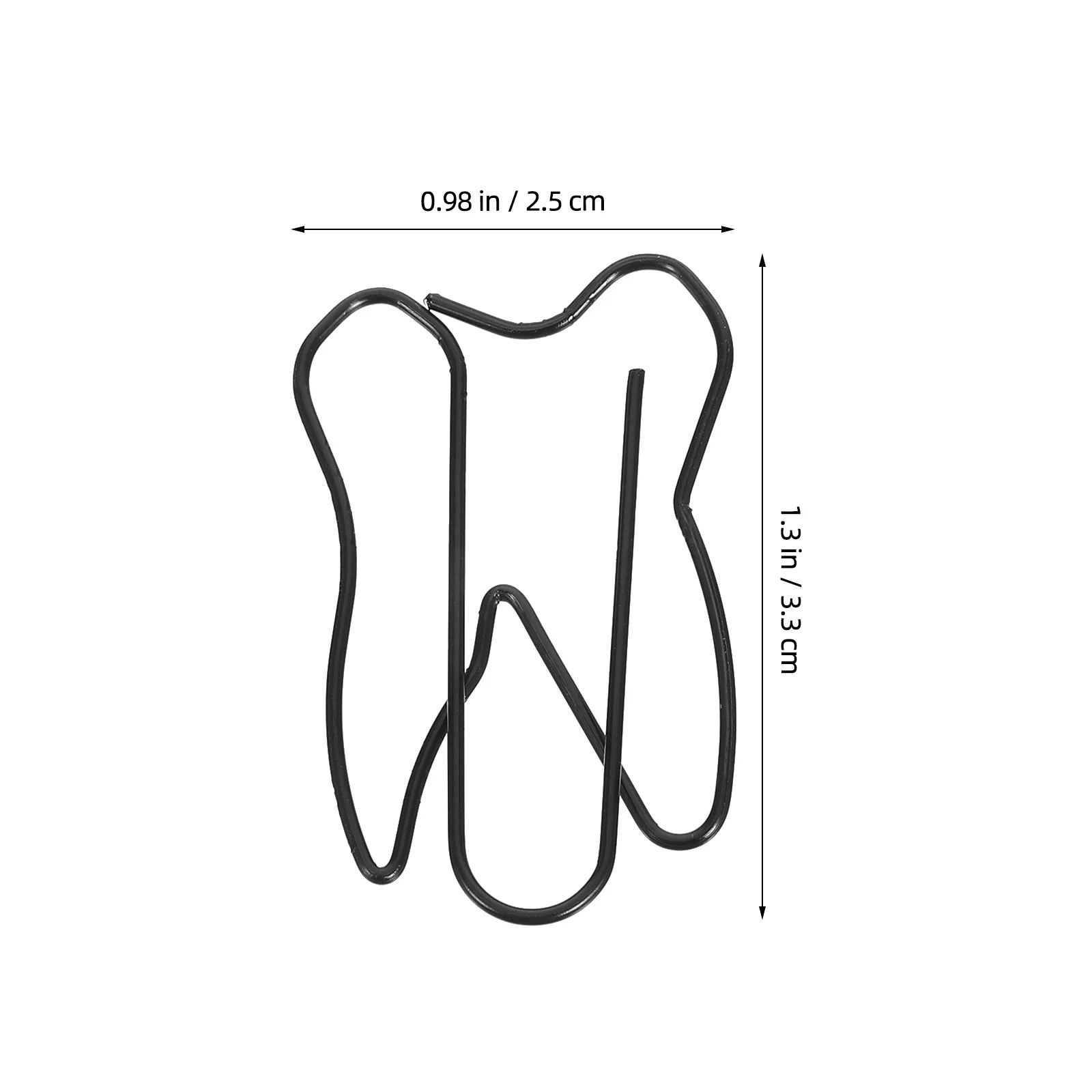 100Pcs Black Tooth Paper Clips Heavy Duty Office Memo Clips for Notes Files Binder Stationery Study Materials Fun Desk