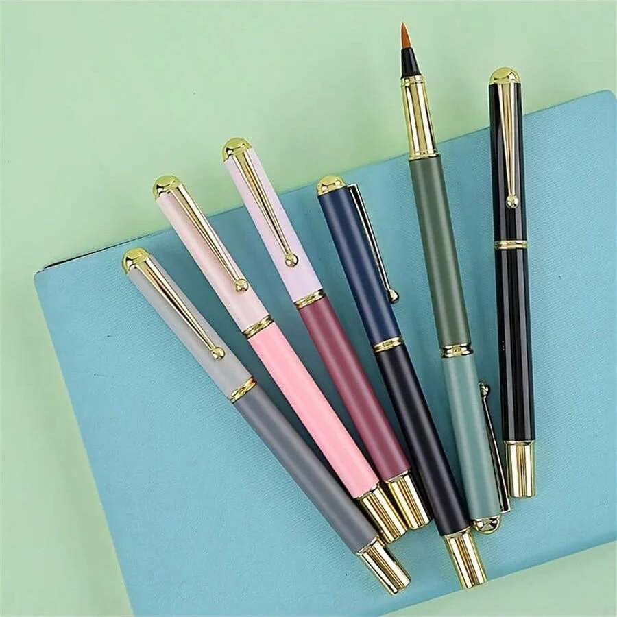 1 Stift mit sanfter Schreibfunktion und tragbarem Stiftgehäuse, 10 schwarze Tintenpatronen, geeignet für Anfänger zum Üben der Kalligraphie mit weichem Pinsel – Detail 5