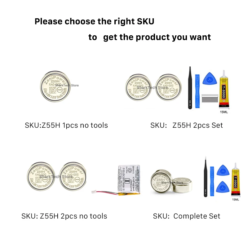 Original ZeniPower Coin Battery Z55H 1254 3.85V Replacement Battery for Sony WF-1000XM4 Not CP1254 A3