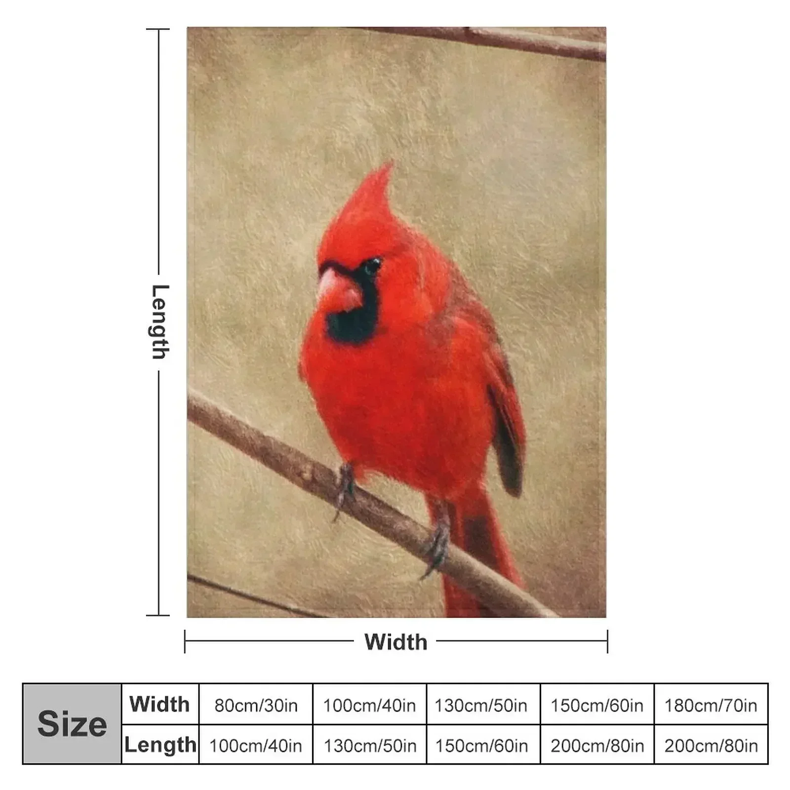 Cardinal Throw Blanket couch cozy soft plush fuzzy picnic outdoor blanket