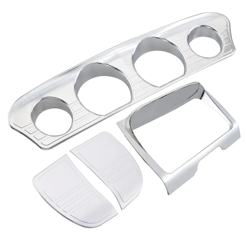 Chrome ABS Inner Fairing Gauge Stereo Switch Panel Trim Kit for Harley Electra Street Glide Ultra Limited Tri Glide 2014 to 2023