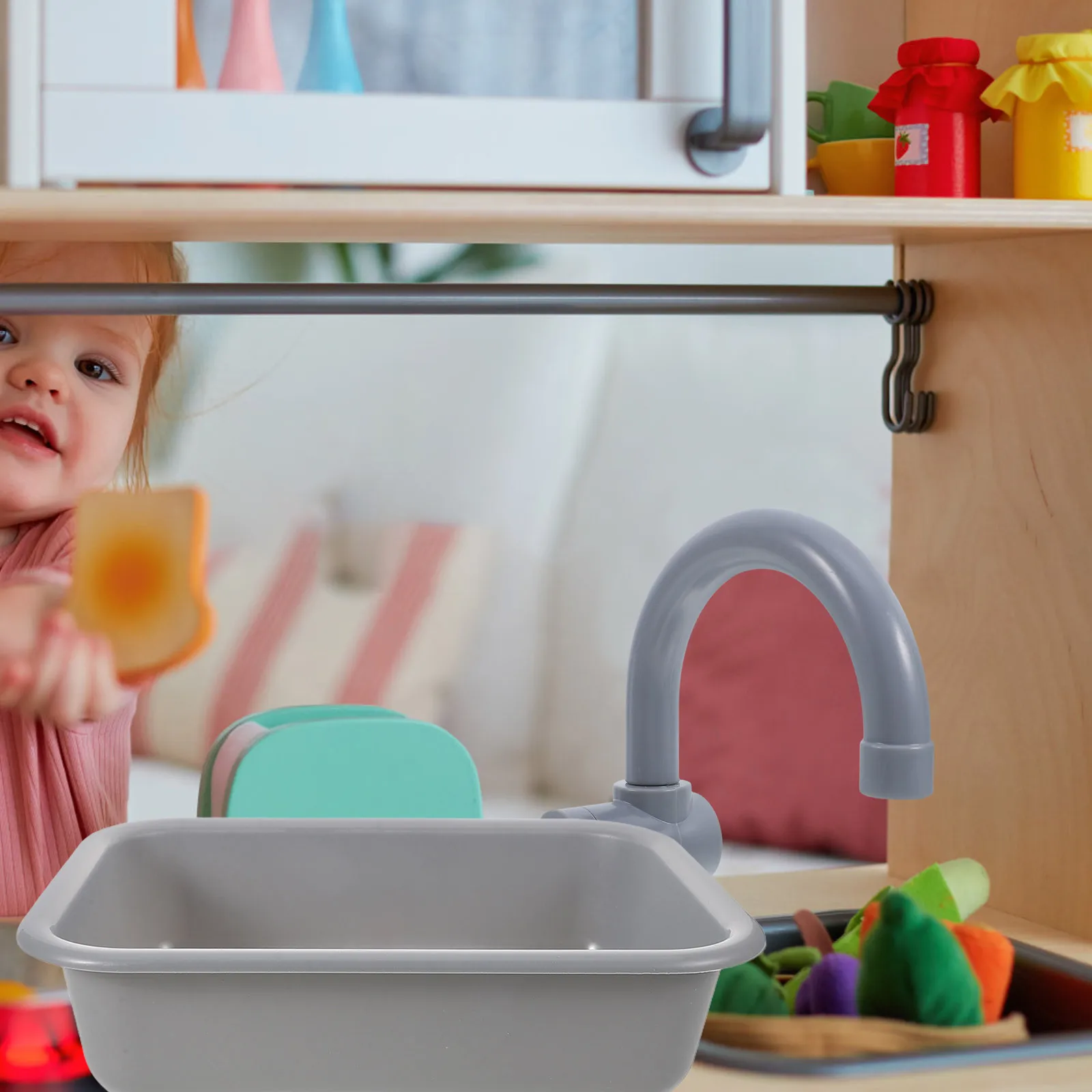 2 個子供用プラスチックシンク幼児用シミュレーションごっこ遊びキッチンアクセサリー子供用キッチンプレイセット水遊びシンク