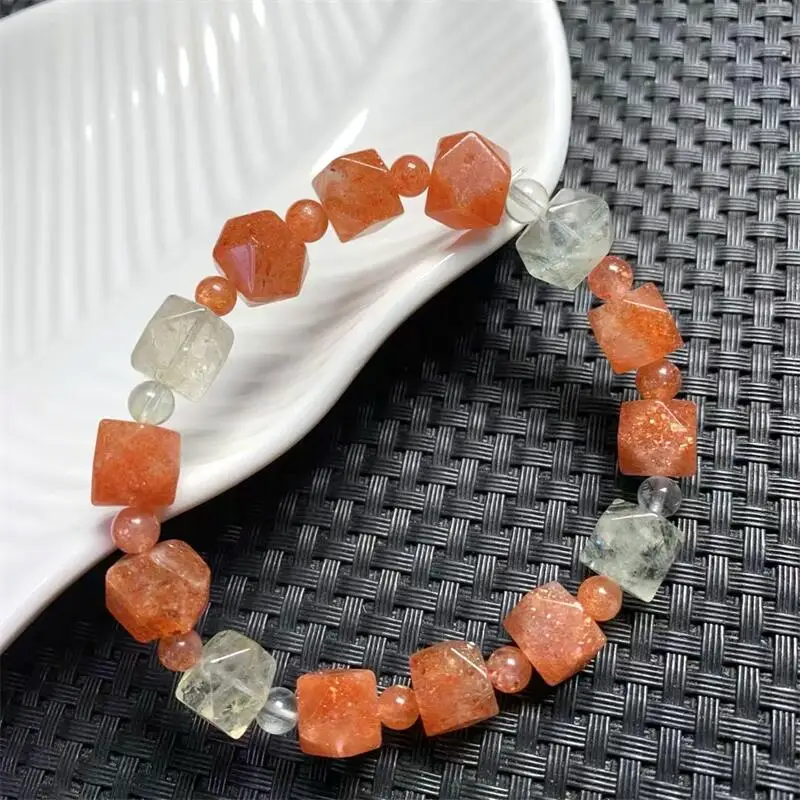 10MM Natural Arusha Quartz Facet Bead Bracelet Women Fashion Crystal Clear Round Beads Lovers Strand Jewelry Gift 1PCS