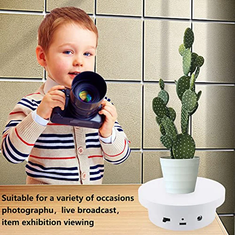 ชั้นวางปรับความเร็วได้ + รีโมทคอนโทรลเส้นผ่าศูนย์กลาง5.1In 11Lb โหลดความจุแหล่งจ่ายไฟ Type-C ทนทาน (18ซม.)