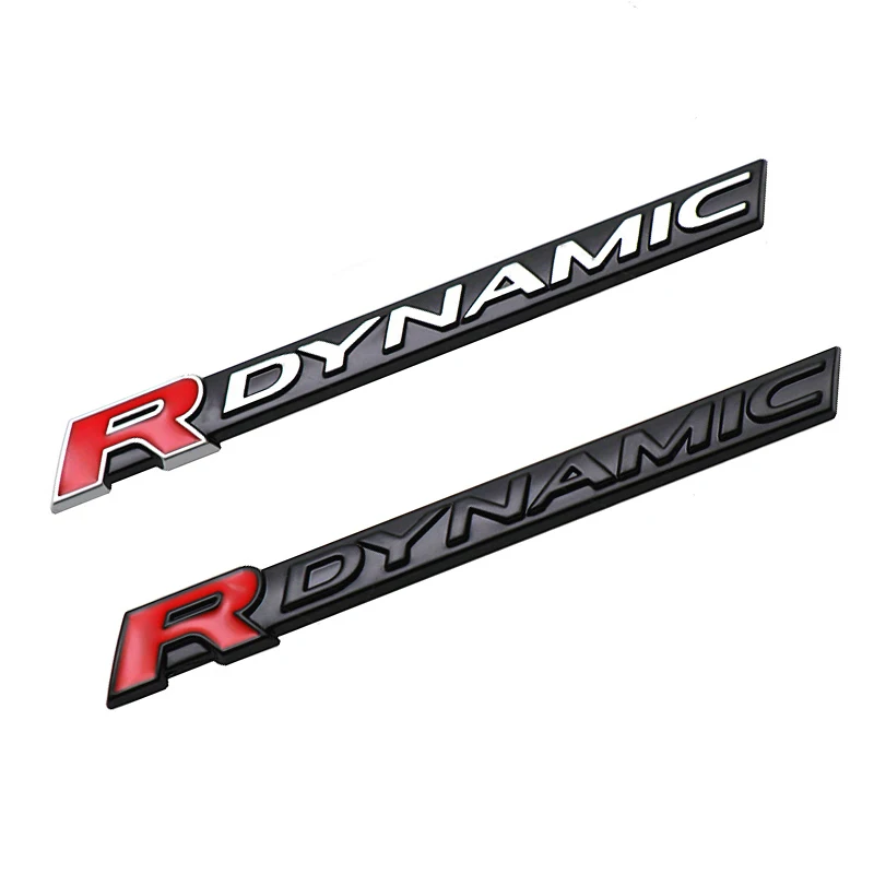 Car Metal R DYNAMIC Logo Side Fender Trunk Badge Emblem Decals Sticker For Land Rover VELAR Sport Discovery Evoque HSE Defender