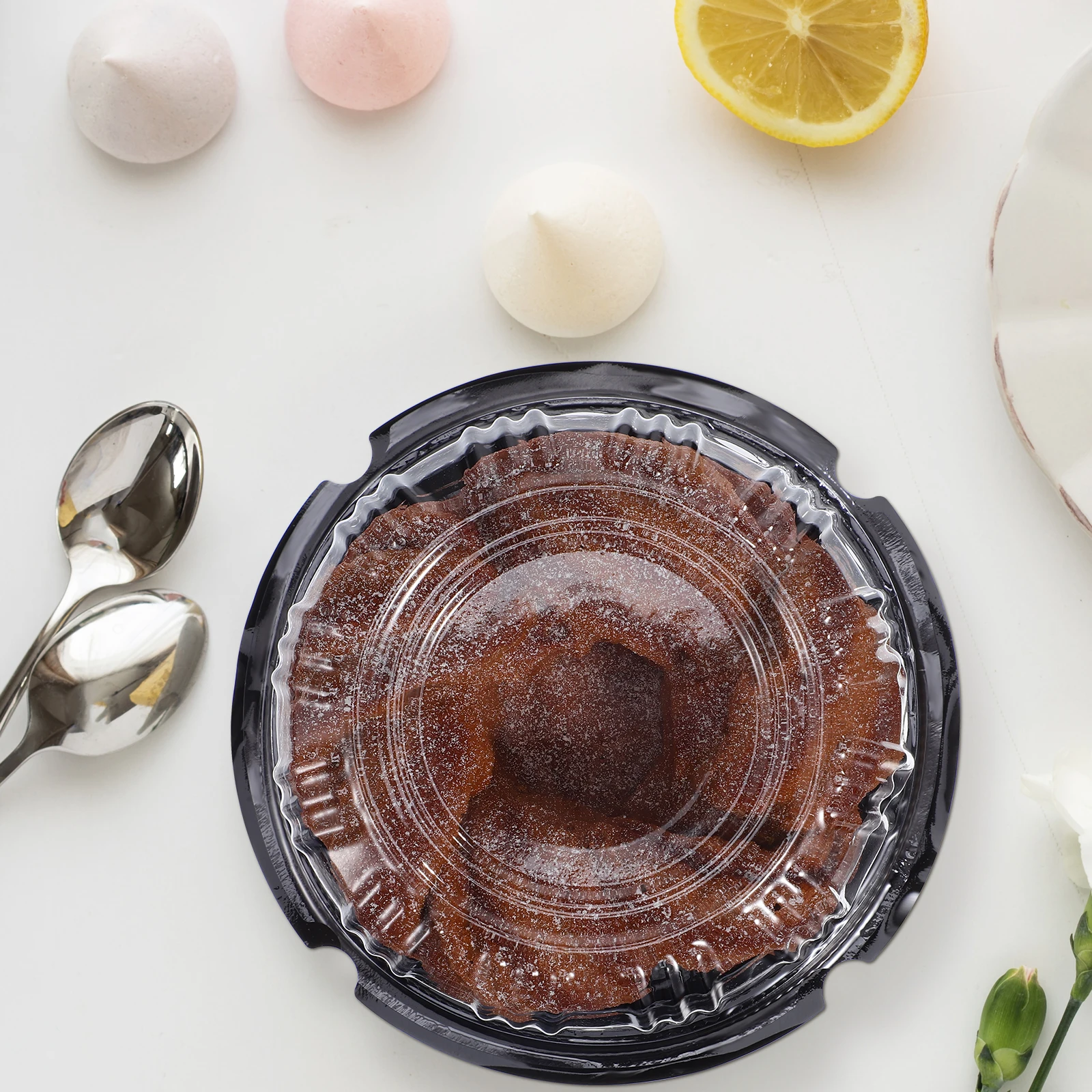 

10pcs Round Cake Boxes Clear Food Grade 6 Inch Baking Packing Container Plastic Dessert Carriers Travel Cake Box Keeper