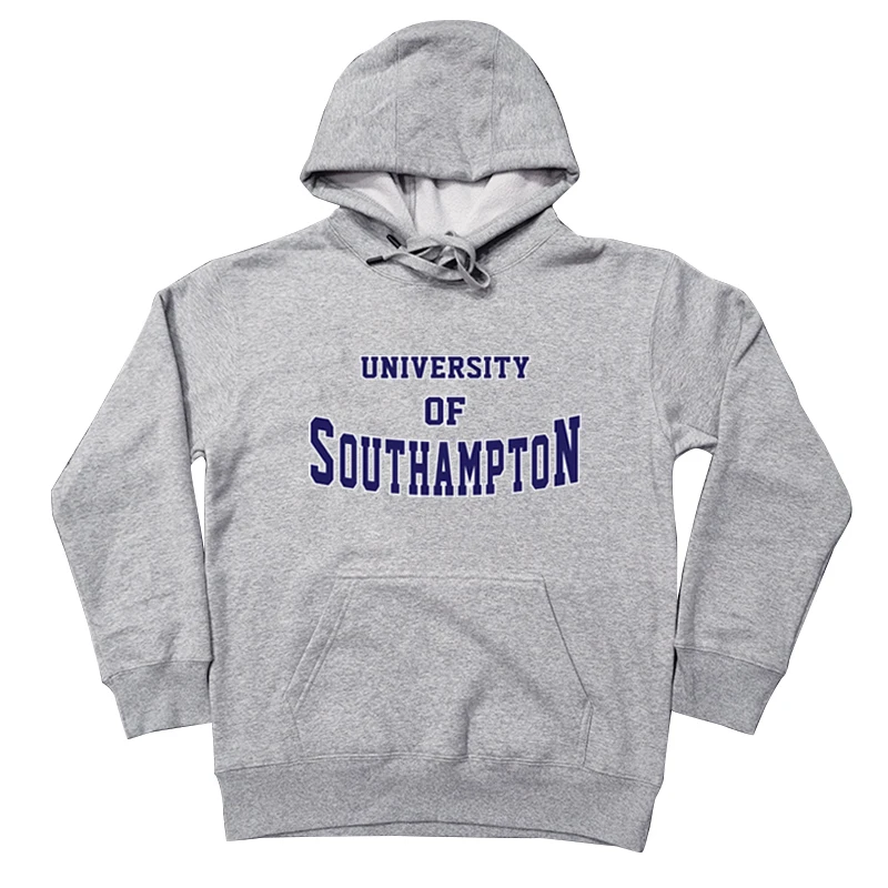 

Осенне-зимняя толстовка с капюшоном на флисовой подкладке, свободного кроя, в винтажном стиле, в стиле школьной формы Университета Саутгемптона, молодежная повседневная толстовка
