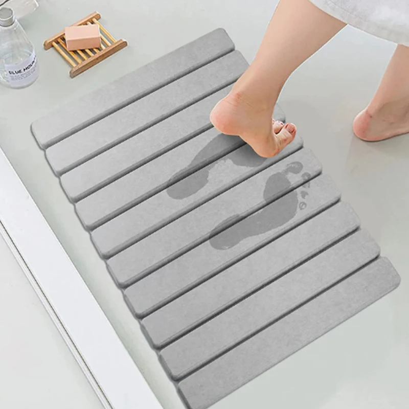 

Factory direct sales quick drying non-slip diatomite bathtub carpet bathroom bath mat foldable diatomite stone modern