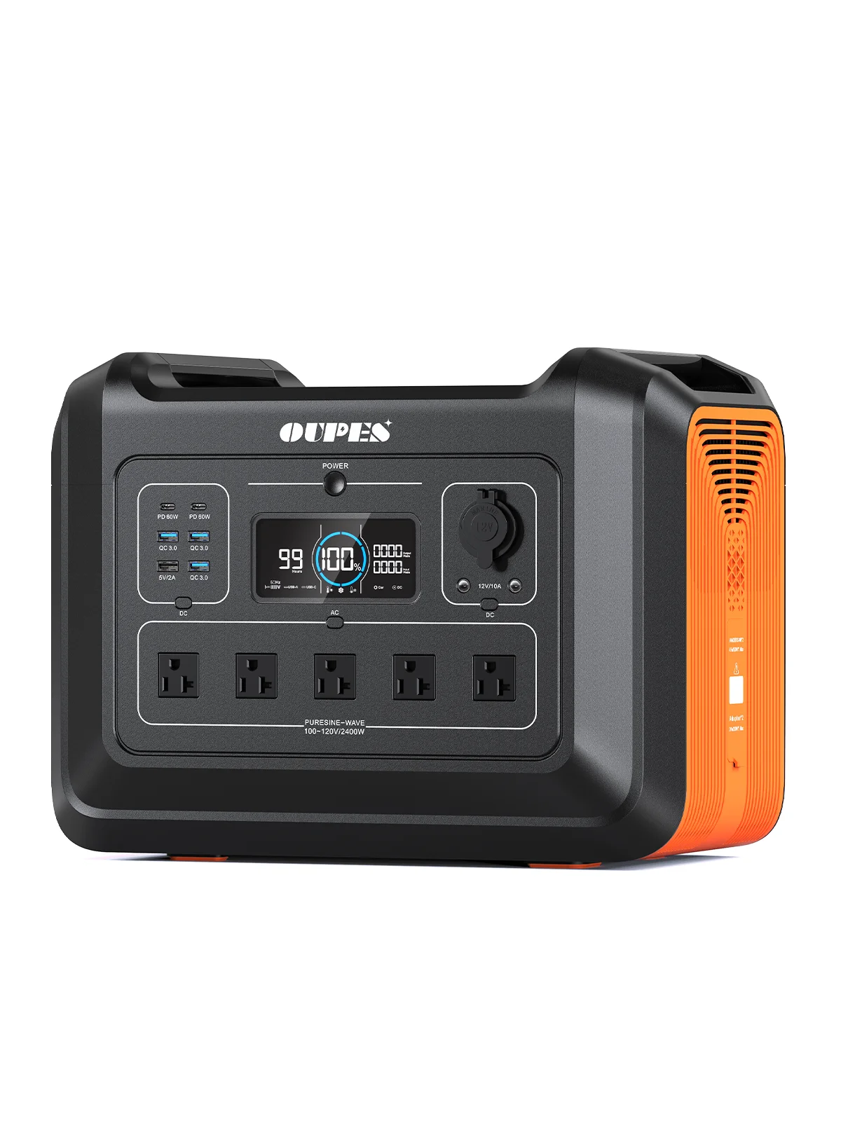 

OUPES 2232Wh Portable Power Station 2400W Solar Generator LiFePO4 Battery Camping Home Backup Outdoor RV