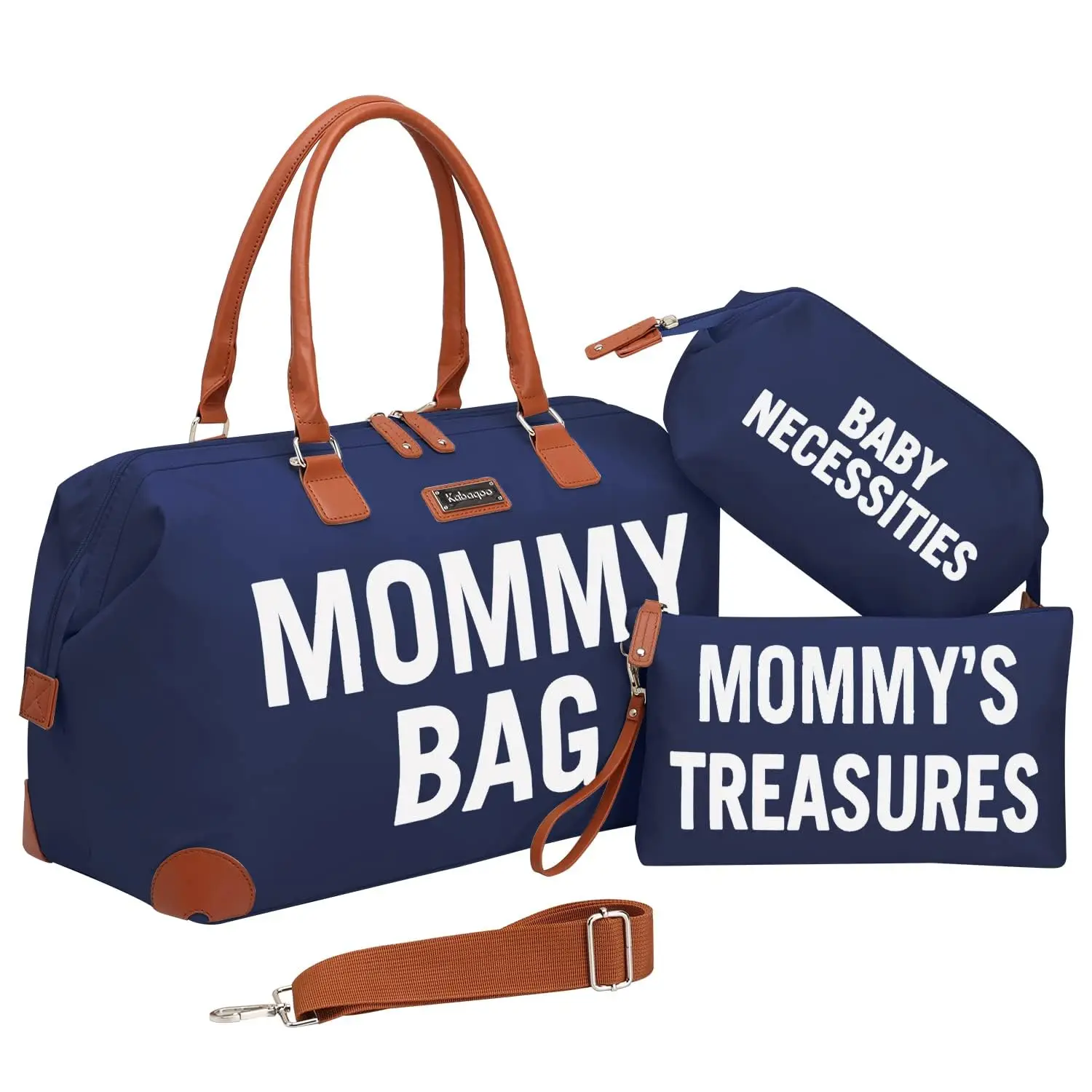 KABAQOO Mommy Bag For Hospital Diaper Bag Tote With Changing Pad Hospital Bags Labor Large Travel Diaper Tote For Boys & Girls