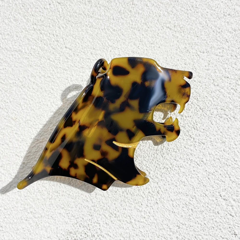 AENSOA Nischendesign Leopardenmuster Tiger Grab Cartoon Haarnadel Frauen Persönlichkeit Wildtier Essigsäure Clip Hinterkopf Hai Clip – Detail 11