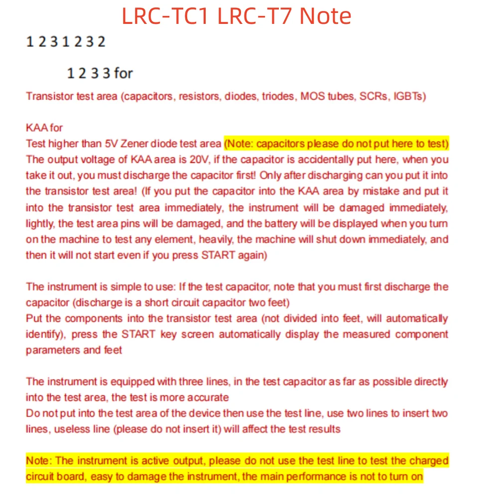 LCR-TC1 TC-T7-H LCR-TC2 TCR-T7 Transistor Tester Multimeter For Diode Triode MOS/PNP/NPN Capacitor Resistor Transistor Replace