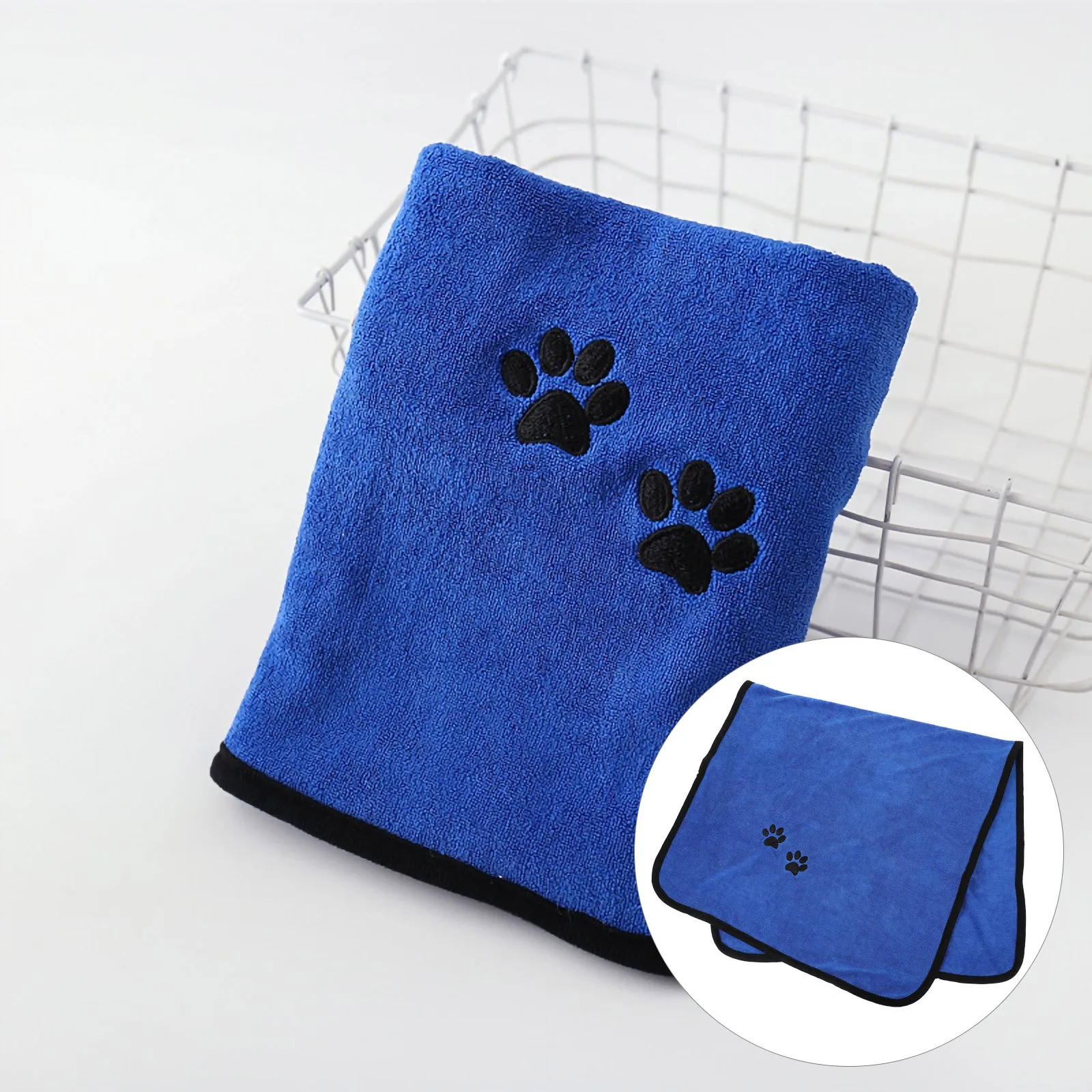 

Dog Bath Towel Pet Fiber Towel Quick Drying Absorbent Soft Thickened Enlarged Comfortable Touch Easy Storage Pet Bathing