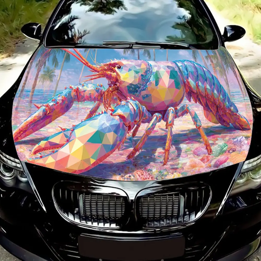 

Dreamy Color - Painted Lobster Pattern car hood stickers, waterproof self-adhesive, scratch resistant, easy to stick, durable ca