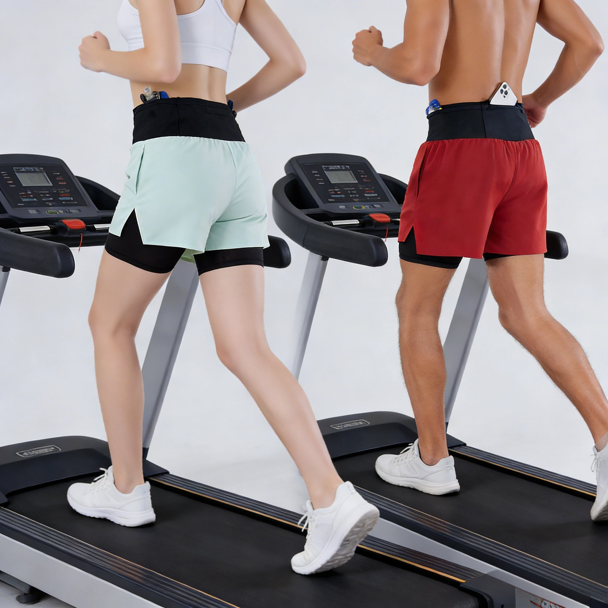 

2 in 1 Running Shorts for Men Women Summer Quick Dry Anti Chafing 2 Layer Shorts for Trail Running Marathon