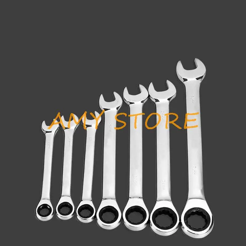 1Pc Auto Repair 6-32mm Open Box End Spanner Quick Fast Combination Dual-Use Ratchet Wrench Maintenance Hardware Tool