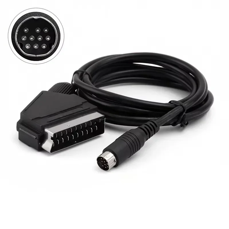 1.8m Scart Cable for Sega Saturn Controller Audio Video Cord for Sega Saturn RCA AV Stereo Extension Cable for PAL NTSC Console