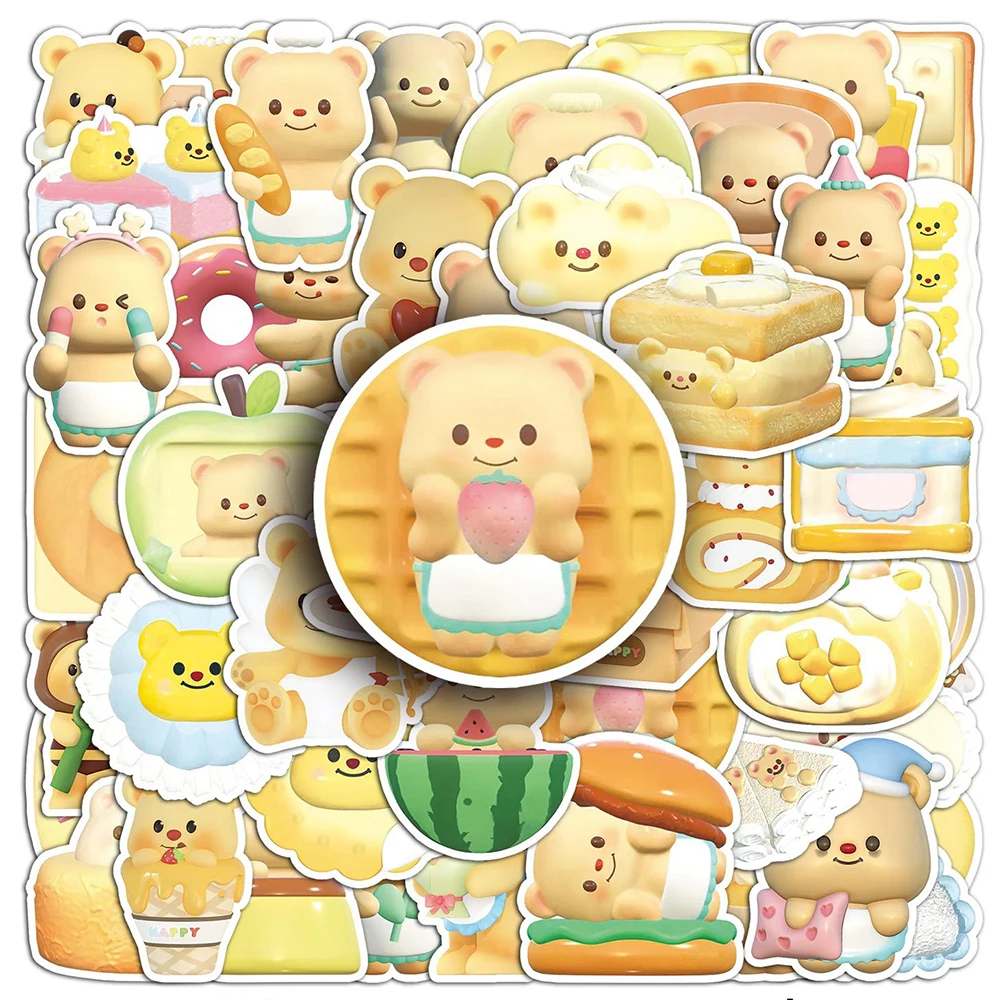 

10/30/50pcs Cute Butter Bear Cartoon Stickers Funny Graffiti Kid DIY Decal Toy Water Bottle Fridge Phone Case Sticker Decoration