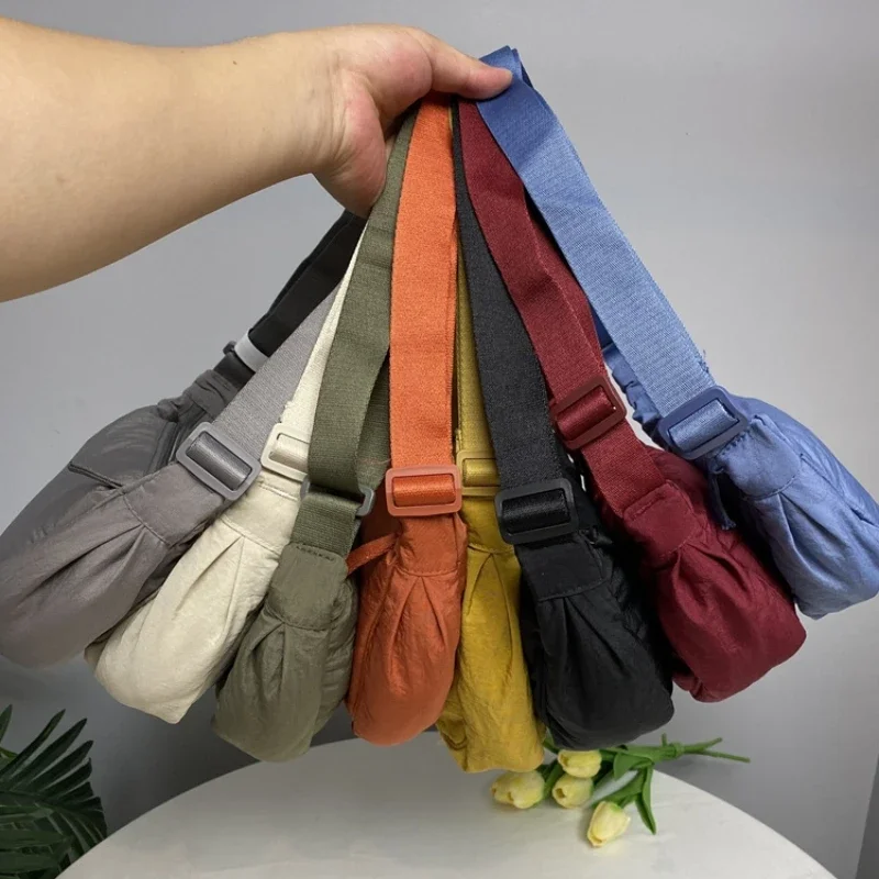 

1PC Casual Nylon Hobos Crossbody Bag for Women Shoulder Bag Half Moon Chest Bags Tote Lady Travel Shopper Bag Female Purses