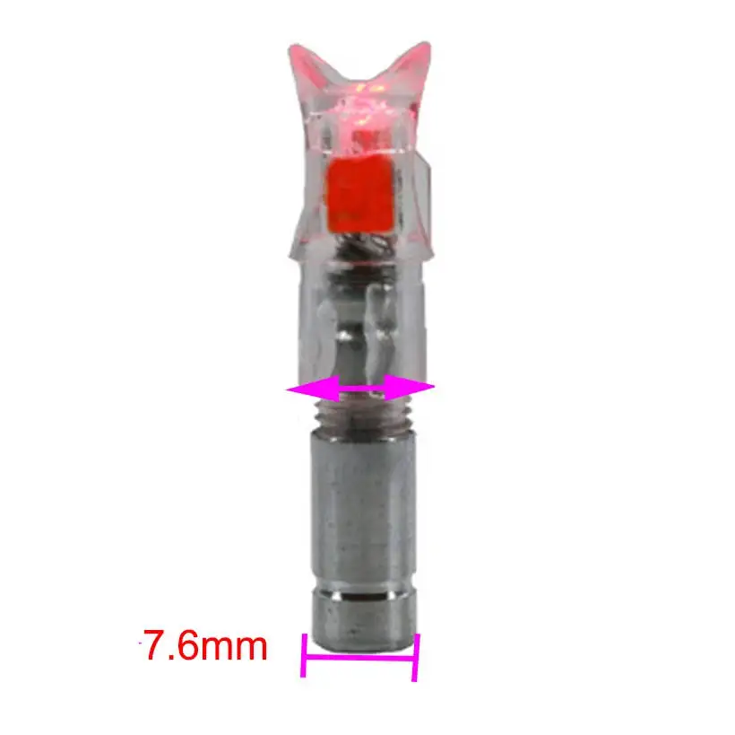 Luminous Automatic Arrow Cam LED, Illuminated Nock for Archery Arrows, 6PCs, 7.6mm, 6.2mm